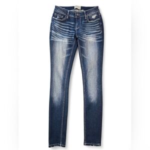 BKE Denim Stella Skinny Jeans Women’s 27L  Dark Wash Stretch Distressed 27x33.5